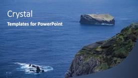  Presentation with atlantic - Presentation design featuring view-of-the-atlantic-ocean background and a teal colored foreground
