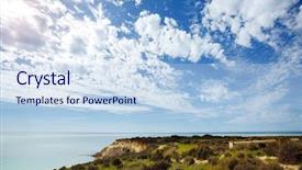  Presentation with earth day - Cool new slide deck with view of the azure sea backdrop and a sky blue colored foreground