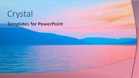  Presentation with kotor montenegro - PPT theme with view of the bay of kotor near tivat town at sundown montenegro - water landscape background and a light blue colored foreground