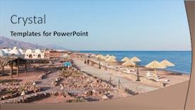  Presentation with egypt - Cool new PPT theme with view-of-the-beach backdrop and a light blue colored foreground