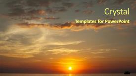  Presentation with ocean - Cool new presentation theme with view-of-the-beautiful-sunset backdrop and a tawny brown colored foreground