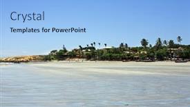  Presentation with fisherman - Beautiful presentation theme featuring view-of-the-big-sand backdrop and a light blue colored foreground