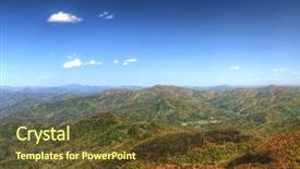  Presentation with blue ridge mountains - Amazing PPT theme having view of the blue ridge backdrop and a  colored foreground