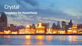  Presentation with china shanghai - Amazing presentation having view of the bund shanghai backdrop and a teal colored foreground