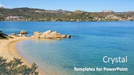  Presentation with italy - Slide set featuring view-of-the-cala-ginepro background and a teal colored foreground