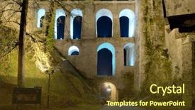  Presentation with city night - Amazing slide set having view of the castle wing backdrop and a tawny brown colored foreground