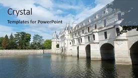  Presentation with renaissance - Audience pleasing PPT theme consisting of view of the castle backdrop and a light blue colored foreground