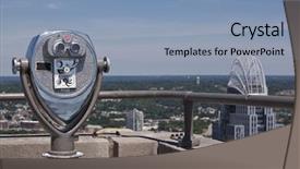  Presentation with cincinnati - Audience pleasing presentation theme consisting of view of the cincinnati backdrop and a light blue colored foreground