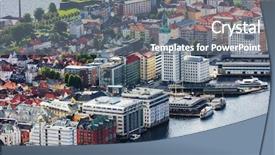  Presentation with view of rotterdam city - Audience pleasing slide deck consisting of view of the city centre backdrop and a gray colored foreground