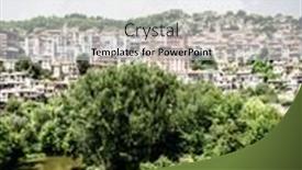  Presentation with city - Amazing PPT theme having view-of-the-city backdrop and a light gray colored foreground