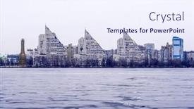  Presentation with russia city - Slides featuring view-of-the-city background and a sky blue colored foreground