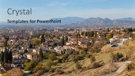  Presentation with granada - Slide deck consisting of view-of-the-city background and a light blue colored foreground