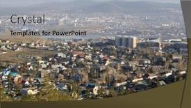  Presentation with russia city - Audience pleasing PPT theme consisting of view-of-the-city backdrop and a light gray colored foreground