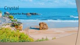  Presentation with cliff - Presentation theme having view-of-the-cliff background and a light blue colored foreground