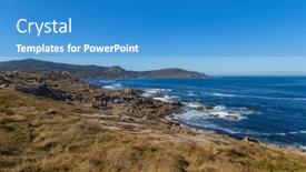  Presentation with pilgrim - Presentation theme enhanced with view-of-the-coast-near background and a teal colored foreground