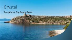  Presentation with coast - Audience pleasing slide set consisting of view-of-the-coast backdrop and a light blue colored foreground