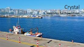  Presentation with spain - Slides having view of the coastline of cambrils spain background and a light blue colored foreground