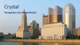  Presentation with columbus - Beautiful theme featuring view of the columbus ohio backdrop and a  colored foreground