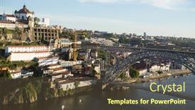  Presentation with bridge - Beautiful presentation theme featuring view-of-the-dom-luis backdrop and a tawny brown colored foreground