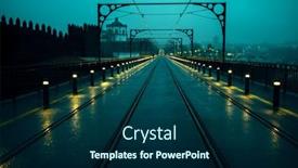  Presentation with railway tracks - PPT layouts consisting of view-of-the-dom-luis background and a navy blue colored foreground