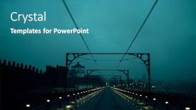  Presentation with iron - Slide set consisting of view-of-the-dom-luis background and a teal colored foreground