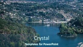  Presentation with river valley - Slide deck featuring view-of-the-douro-river background and a ocean colored foreground