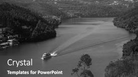  Presentation with river valley - Presentation enhanced with view-of-the-douro-river background and a dark gray colored foreground