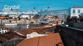  Presentation with top view of amazon river - Theme with view-of-the-douro-river background and a teal colored foreground