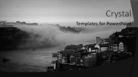  Presentation with fog - Theme having view-of-the-douro-river background and a light gray colored foreground