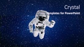  Presentation with moon - Presentation theme having view-of-the-earth background and a navy blue colored foreground