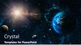  Presentation with moon - Amazing slide deck having view-of-the-earth backdrop and a navy blue colored foreground