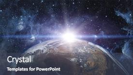  Presentation with cosmos - Cool new presentation design with view of the earth backdrop and a ocean colored foreground