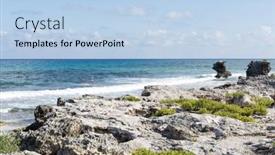  Presentation with mexico cancun - PPT theme having view-of-the-east-coast background and a light blue colored foreground