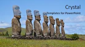  Presentation with pacific island - PPT layouts with view of the easter island background and a light blue colored foreground