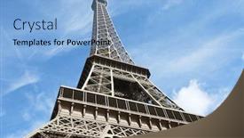  Presentation with eiffel tower paris france - Cool new presentation theme with view-of-the-eiffel-tower backdrop and a light blue colored foreground