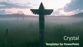  Presentation with dusk - Audience pleasing PPT theme consisting of view-of-the-field backdrop and a tawny brown colored foreground