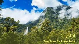  Presentation with new zealand - Presentation theme consisting of view-of-the-fiordland-national background and a tawny brown colored foreground