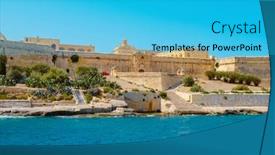  Presentation with malta - Theme consisting of view-of-the-fort-manoel background and a cyan colored foreground