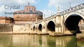  Presentation with rome - Presentation design consisting of view-of-the-fortress background and a light blue colored foreground