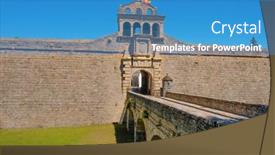  Presentation with dry - PPT theme featuring view-of-the-gateway background and a teal colored foreground