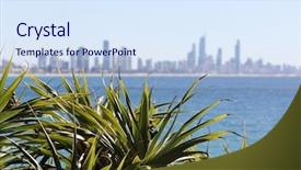  Presentation with coast - Cool new PPT theme with the gold coast city backdrop and a sky blue colored foreground