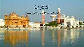 Presentation with india temple - Presentation enhanced with view-of-the-golden-temple background and a light blue colored foreground