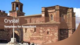  Presentation with gothic - Theme enhanced with view of the gothic church background and a tawny brown colored foreground