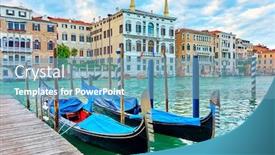 Presentation with canal - Beautiful slide set featuring venice with two moor backdrop and a teal colored foreground