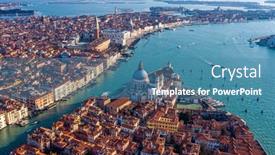  Presentation with canal - Slide set consisting of view-of-the-grand-canal background and a teal colored foreground