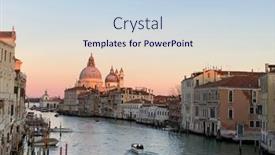  Presentation with canal - PPT layouts having view-of-the-grand-canal background and a sky blue colored foreground