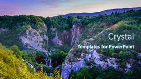  Presentation with waterfall - Theme consisting of view-of-the-grand-waterfall background and a ocean colored foreground