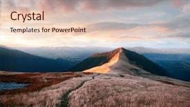  Presentation with mountain view california - Audience pleasing slide deck consisting of view of the grassy hills backdrop and a lemonade colored foreground