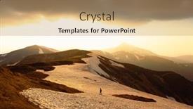  Presentation with mountains - Slide set consisting of view-of-the-grassy-hills background and a coral colored foreground