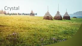  Presentation with green hills - Audience pleasing presentation theme consisting of view of the green hills which glowing by sunlight dramatic scene and picturesque picture location place carpathian ukraine europe beauty world soft filter vintage style instagram toning effect backdrop and a sky blue colored foreground